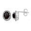 Elegant 2.39 Carat Diamond & Smoky Quartz Sterling Silver Earrings