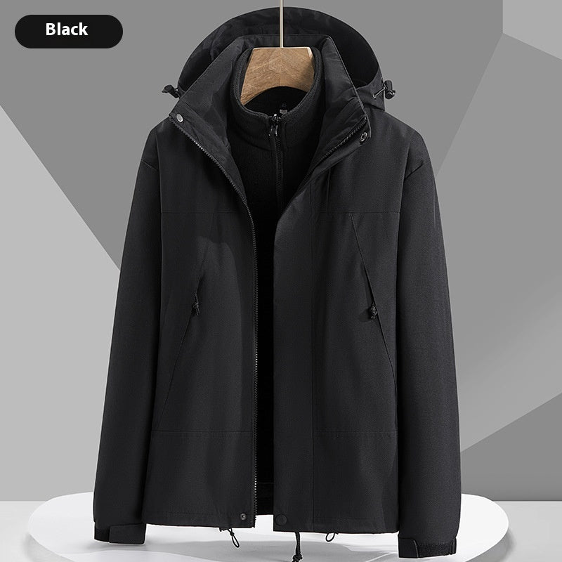 Unisex Colorblock Hooded Windbreaker Jacket with Pockets