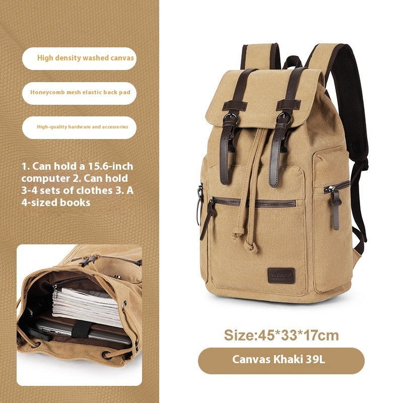 Sac à dos en toile rétro pour hommes - Élégant et fonctionnel