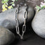 Collier en chaîne large en papier clip en or blanc 14K