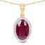 6.40 Carat Ruby and Diamond 14K Yellow Gold Pendant