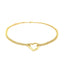 14k Yellow Gold Double Rolo Chain Anklet with Open Heart Station