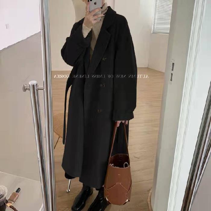 Manteau en laine mi-long pour femmes pour l'automne et l'hiver