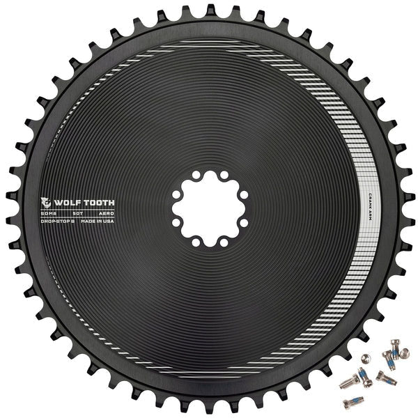 Plato de cadena Aero Wolf Tooth 50T - 8-Bolt Drop-Stop B - Negro
