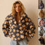 Winter Flowers Lambskin Sweatshirt with Big Pocket