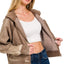 Zenana Acid Wash Zip Up Fleece Jacket