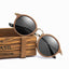 Modern Ultralight Polarized Sunglasses with Wooden Round Frame