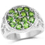 Anillo de Plata Esterlina de 2.21 Quilates de Diopsido de Cromo Genuino