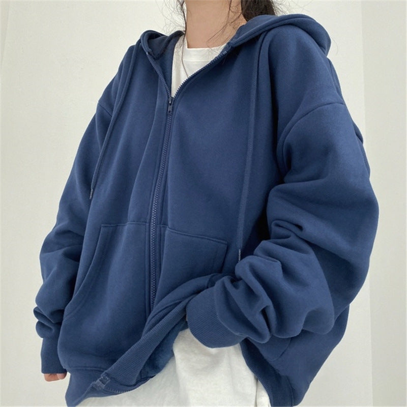 Women's Plus-Size Hooded Track Jacket