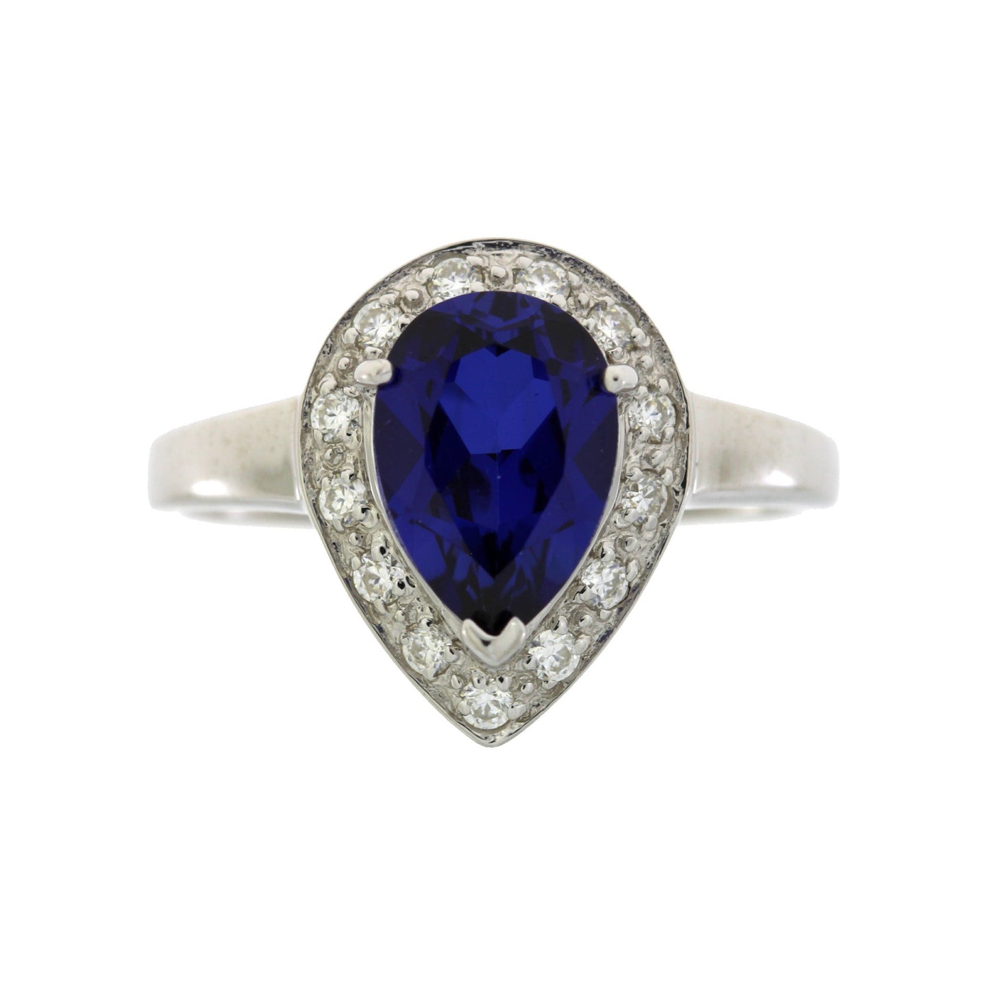 Bague en Moissanite Saphir Créé en Argent Sterling