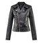 Chaqueta Bomber de Cuero PU con Cuello Caído Premium para Mujeres
