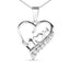 Pendentif en cœur "Mom" en argent sterling 925 avec diamant