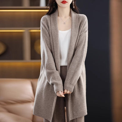 Cardigan en tricot mi-long ample et élégant pour femmes