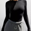 Long Sleeve Crop T-Shirt with Ribbed Texture
