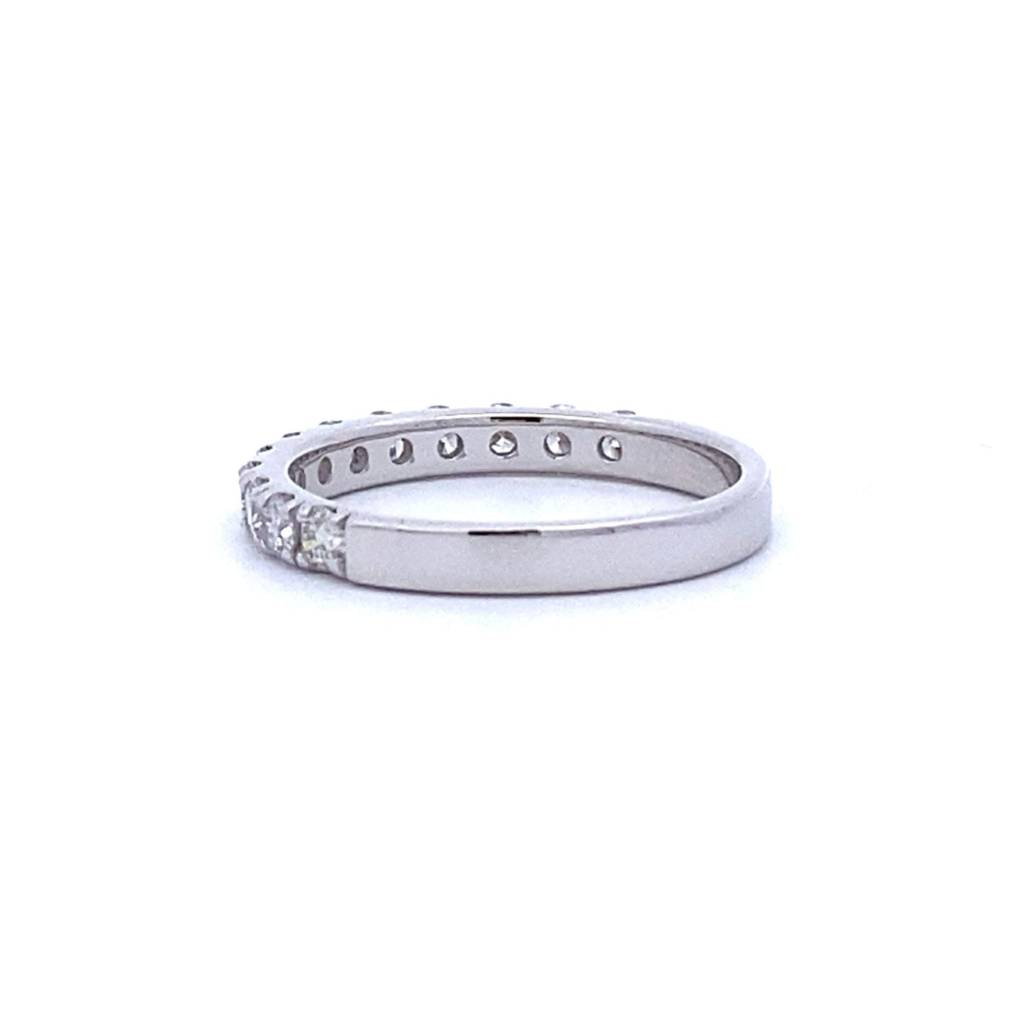 Anillo de boda de diamante natural de .75ct en oro blanco de 14KT