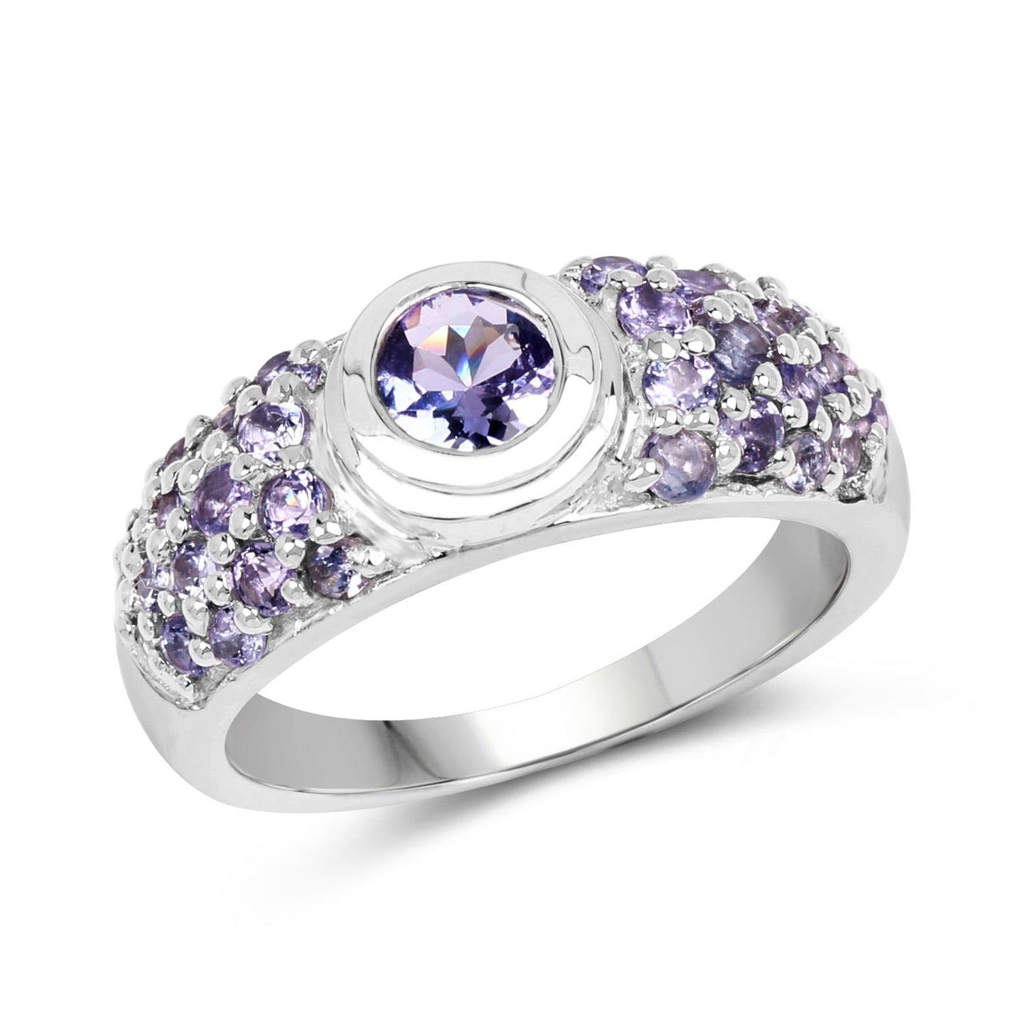 Anillo de plata esterlina .925 con tanzanita genuina de 1.45 quilates