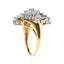 10K Yellow Gold Diamond Cluster Halo Ring - Size 7