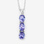 1.11 Carat Genuine Tanzanite & Diamond Pendant in Sterling Silver