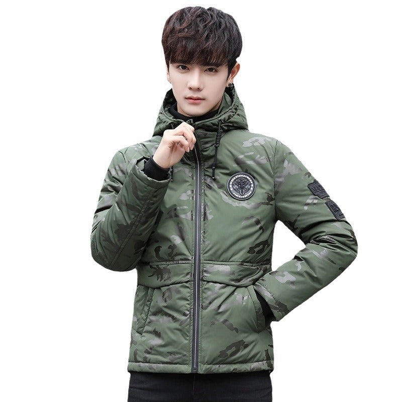 Veste en Duvet Camouflage Imperméable Slim pour Homme