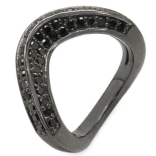 Bague de fiançailles en argent sterling avec diamant noir véritable de 1,02 carat