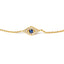 Pulsera de Ojo Maligno de Zafiro Azul y Diamante en Oro Amarillo de 10K - 7"