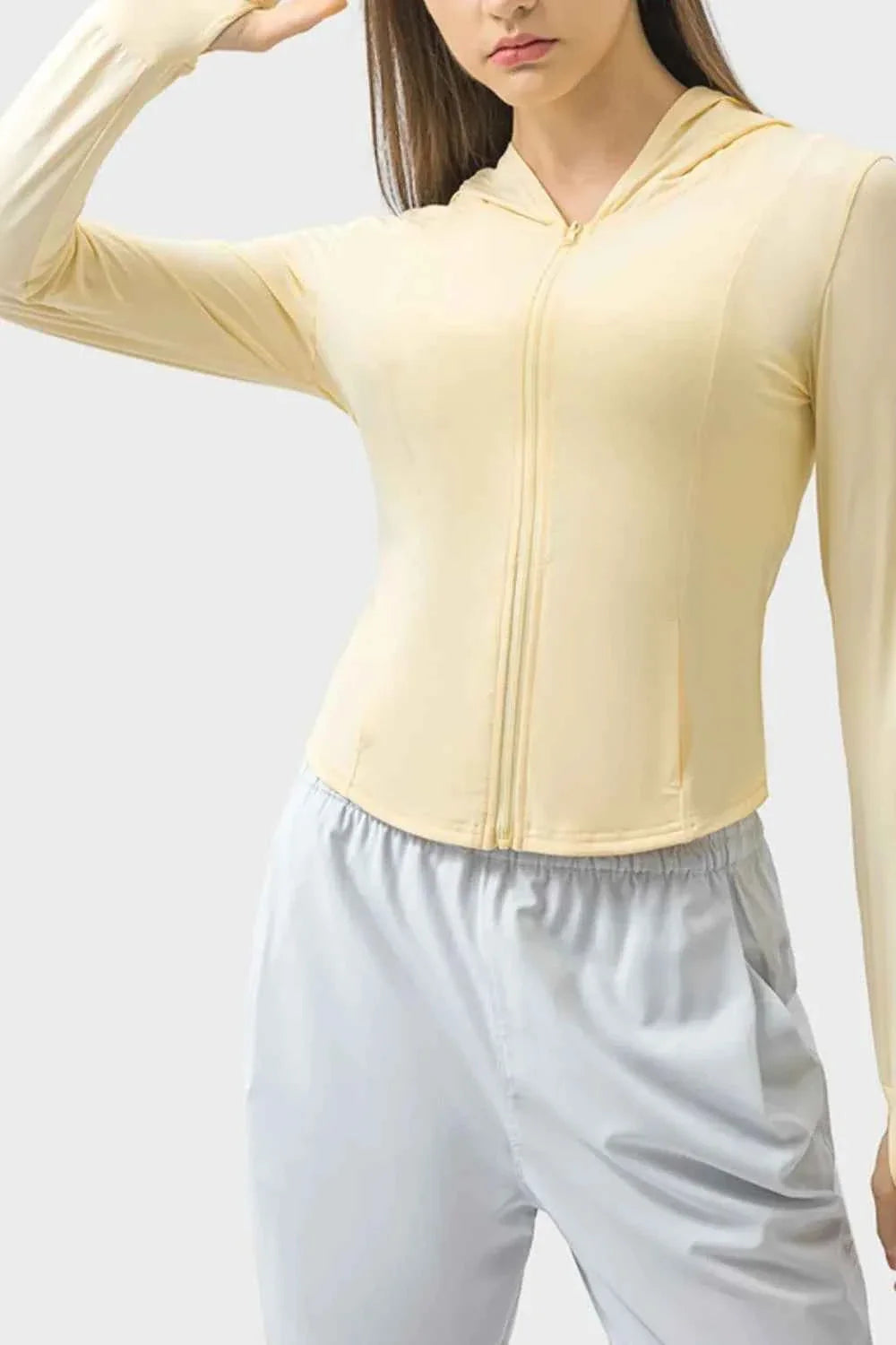Millennia Pocketed Zip Up Hooded Activewear Hoodie