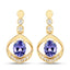 Boucles d'oreilles en or jaune 14K avec tanzanite et diamant de 0,76 carat