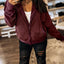 Waffle Zip Up Hooded Jacket with Pockets