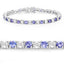 5.44 Carat Genuine Tanzanite and White Diamond Bracelet
