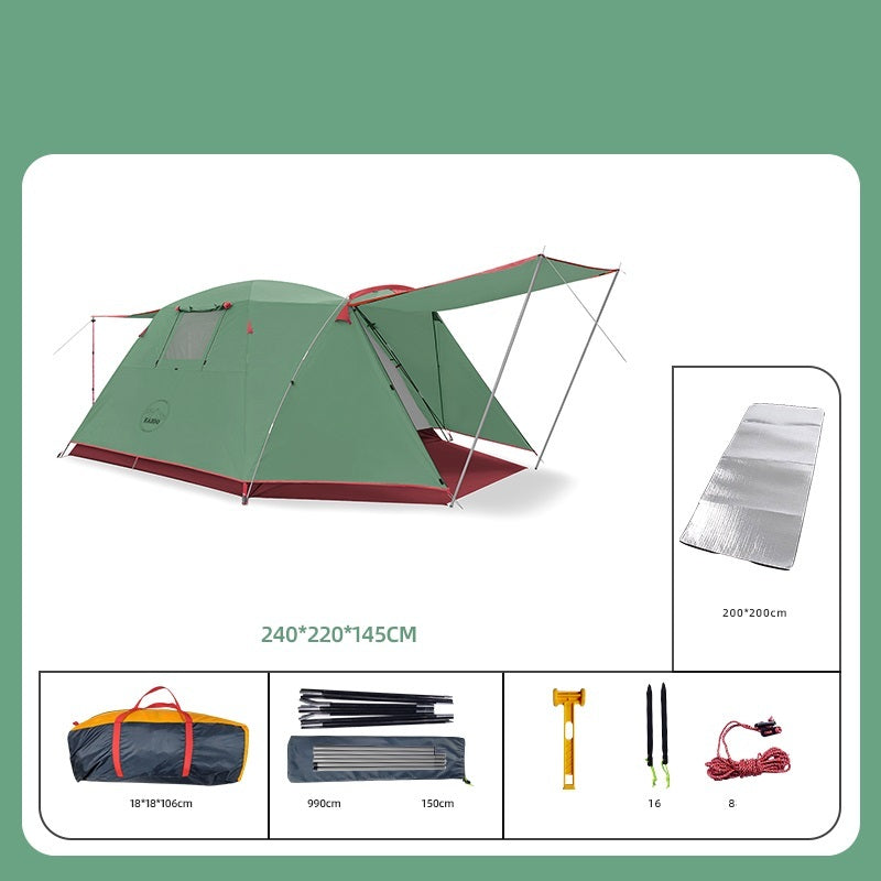 Premium Four-Person Outdoor Tunnel Tent for Camping
