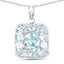 10.05 Carat Genuine Blue Topaz Pendant in Sterling Silver