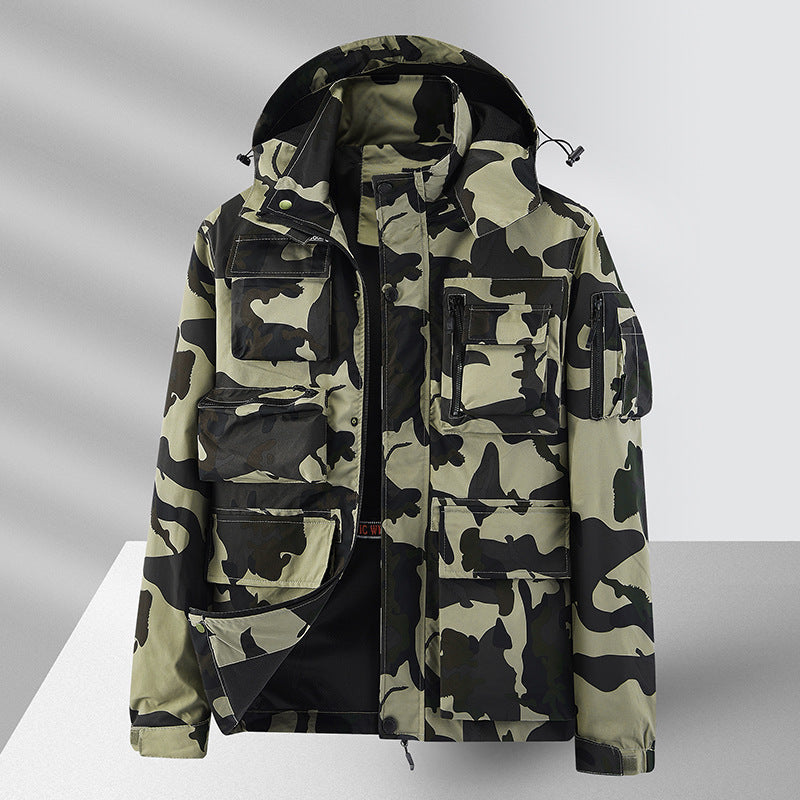 Veste de sport imperméable multi-poches pour homme