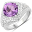 2.82 Carat Amethyst and White Topaz Sterling Silver Ring