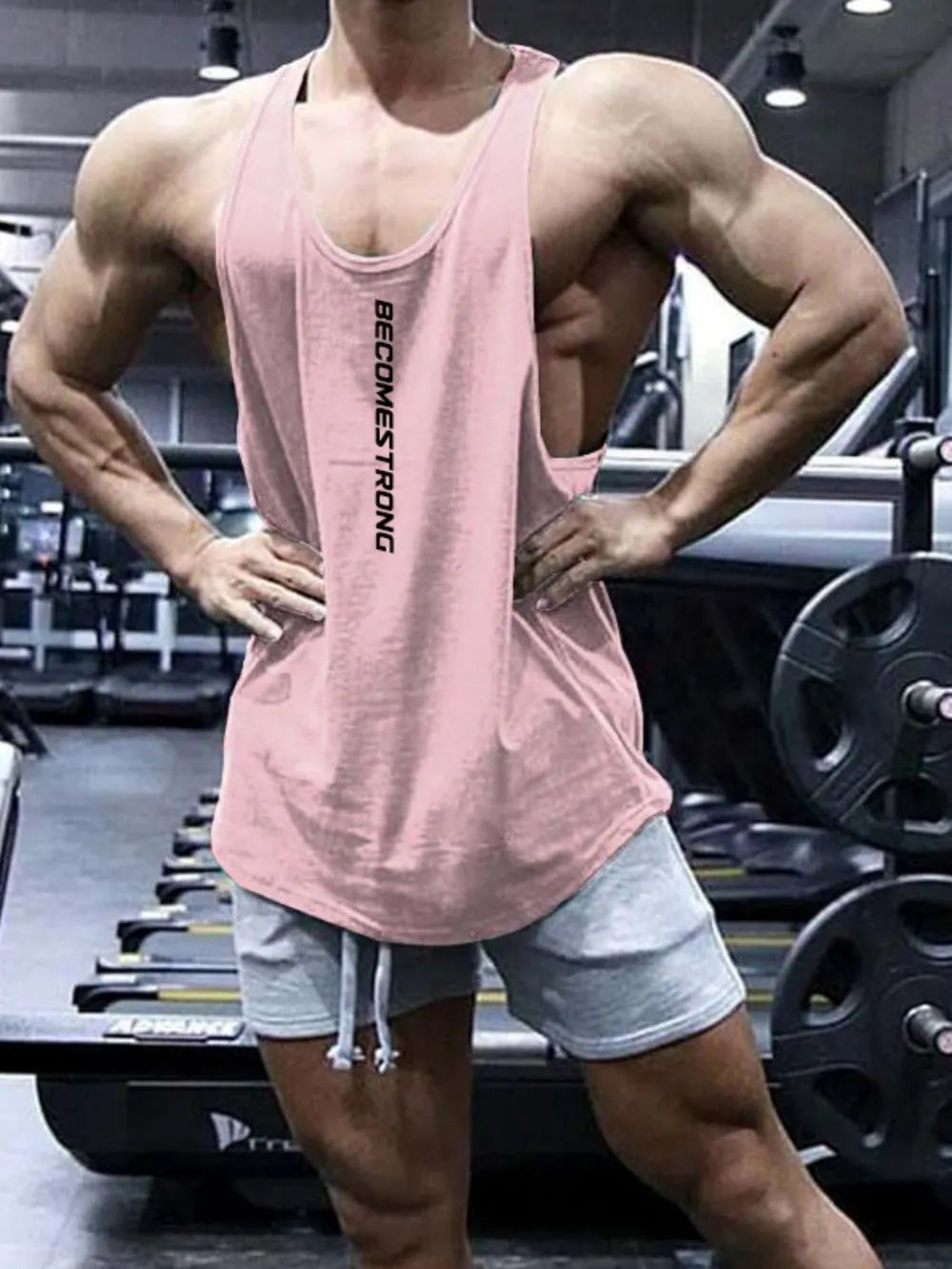Camiseta sin mangas de cuello redondo para hombres en tallas grandes