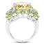 Bague en argent sterling avec quartz citron de 9,38 carats et péridot