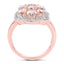 Anillo de Compromiso de Morganita y Diamantes de 3.06 Quilates en Plata Esterlina
