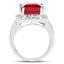 Bague en argent sterling avec rubis rempli de verre de 6,36 carats et topaze blanche