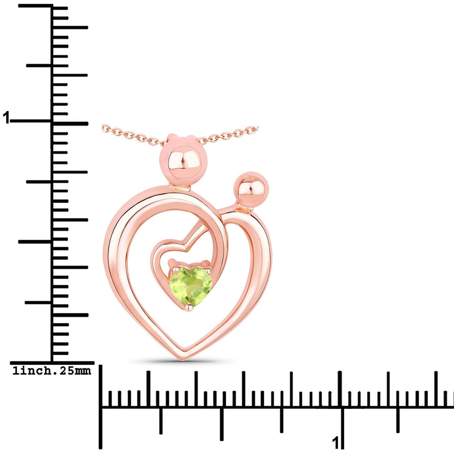 0.25 Carat Genuine Peridot Sterling Silver Pendant