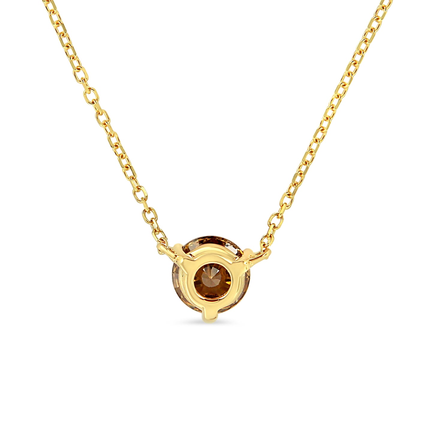 Collar de Pendiente de Diamante Amarillo Creado en Laboratorio de Oro Amarillo de 14K