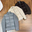 Stylish Wool Knit Patchwork White Duck Down Jacket