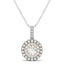 Pendentif en diamant halo rond en or blanc et rose 14k