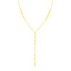 14K Yellow Gold Lariat Necklace with Paperclip Chain