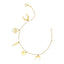 Bracelet en or jaune 14 carats de 7 pouces avec charms polis
