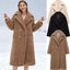 Manteau en Fleece de Laine d'Agneau Surdimensionné avec Grand Revers