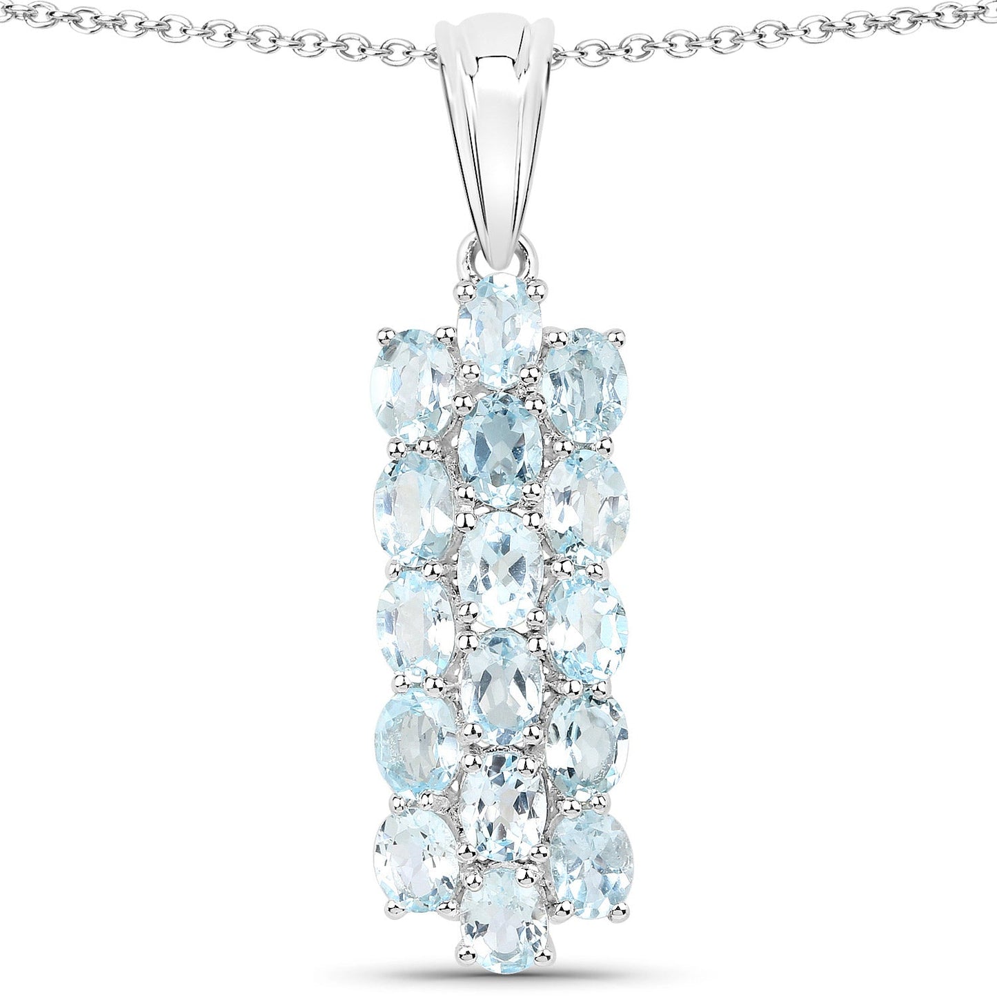 9.88 Carat Genuine Blue Topaz Sterling Silver Jewelry Set