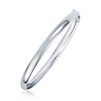 Brazalete clásico de oro blanco de 14k - 6.0mm