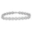 Pulsera de eslabones en flor con diamantes de plata esterlina .925 - 7.25"
