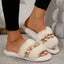 Flower Fluffy Slippers - Soft Cotton Home Footwear