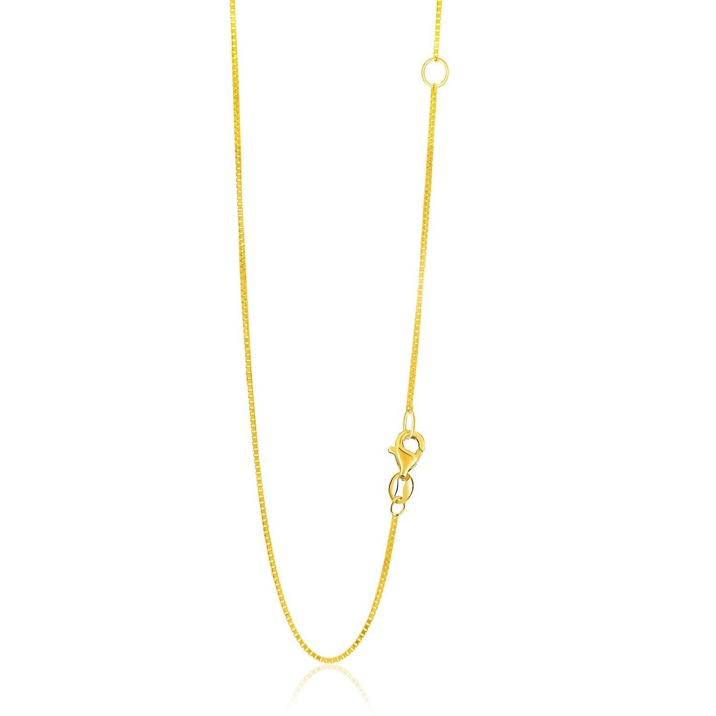 Cadena de Caja Ajustable de Oro Amarillo de 14k 0.8mm