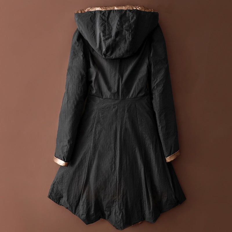 Premium Irregular Mid-Length Glossy Down Jacket for Women
